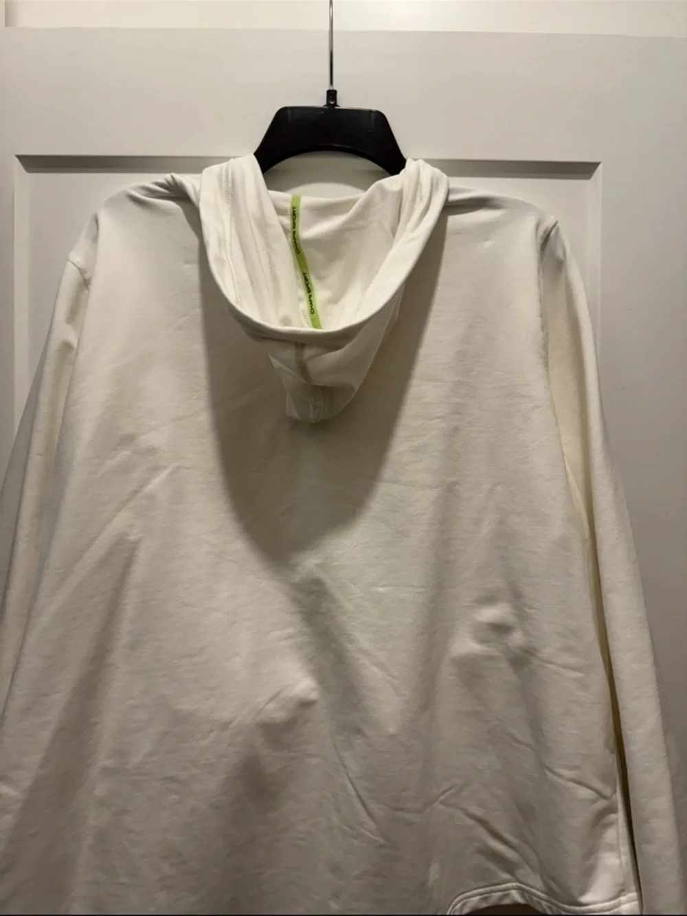 NWOT WOMENS CHAPS POLO WHITE ZIP UP COTTON JACKET SIZE 3X Lime Green and White - Picture 3 of 3